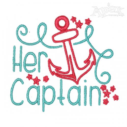 His Mermaid Her Captain Embroidery Design
