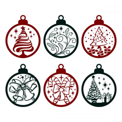 Christmas Ornaments SVG Cuttable Design