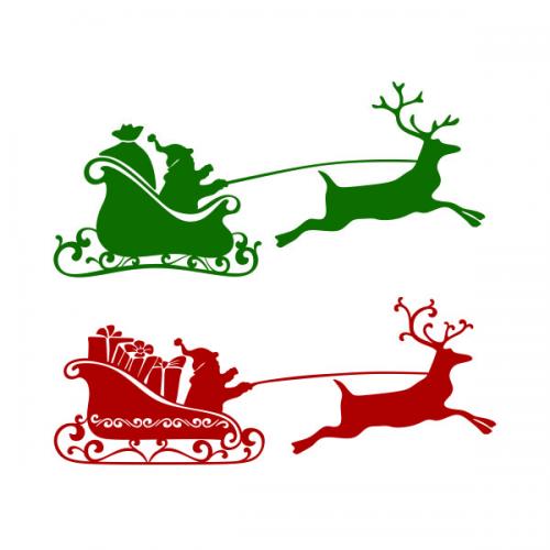 Christmas Santa's Sleigh SVG Cuttable Design