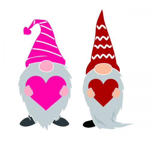 Valentine Gnome With Heart Cuttable Design