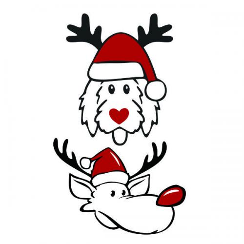 Christmas Doodle Rudolph SVG Cuttable Design