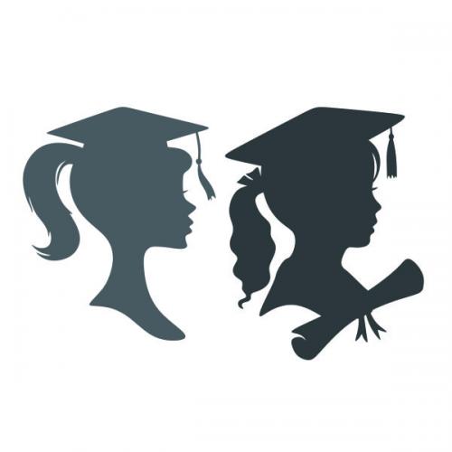 Silhouette Graduation Girl Cuttable Design