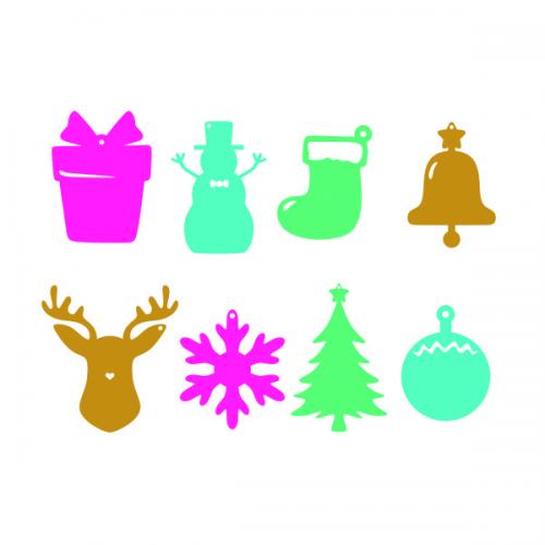 Holiday Tags SVG Cuttable Design