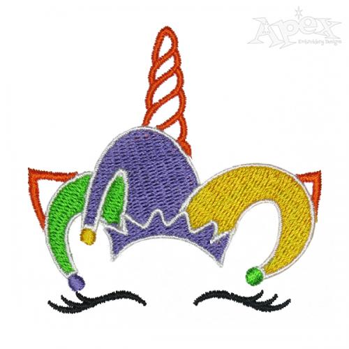 Mardi Gras Unicorn Embroidery Design