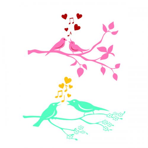 Valentine Love Birds Couple SVG Cuttable Design
