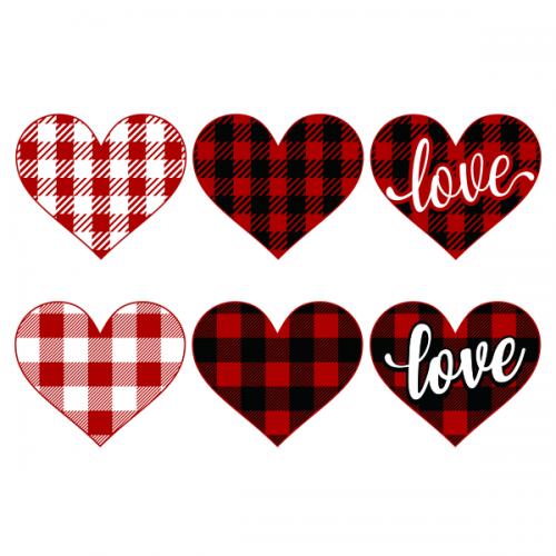 Buffalo Check Plaid Pattern Love Heart SVG Cuttable Design