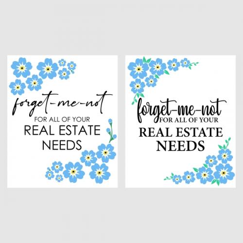 Forget-Me-Not Real Estate Tag SVG Cuttable Design