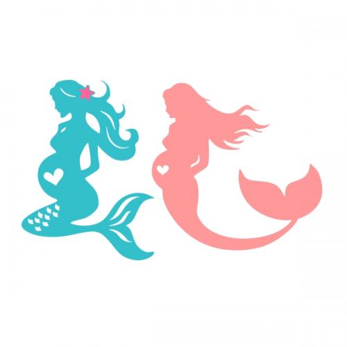 Pregnant Mermaid SVG Cut File Design Apex Vector