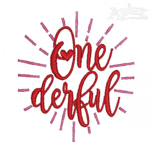 Onederful Embroidery Design