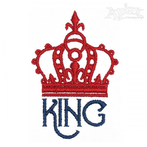 King And Queen Crown Embroidery Design