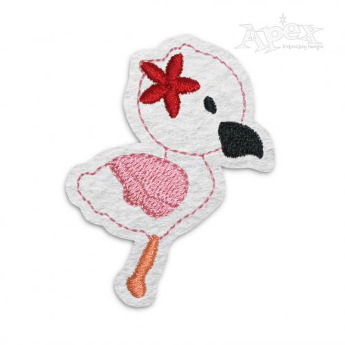 Little Flamingo Feltie Embroidery Design