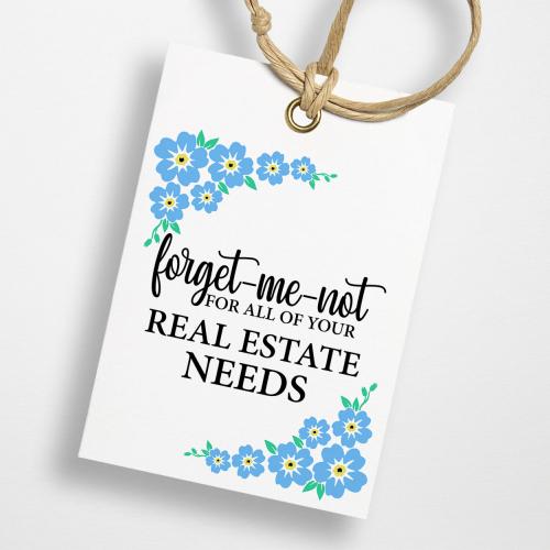 Forget-Me-Not Real Estate Tag SVG Cuttable Design