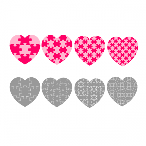 Heart Puzzle Pattern Cuttable Design