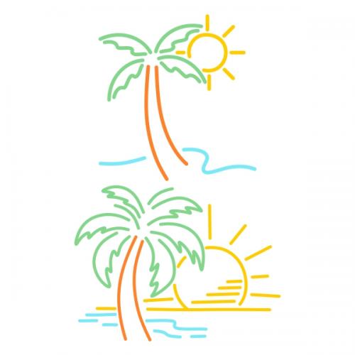 Palm Tree Line Cuttable Design