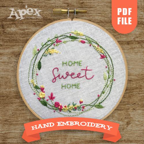 Home Sweet Home Hand Embroidery Pattern