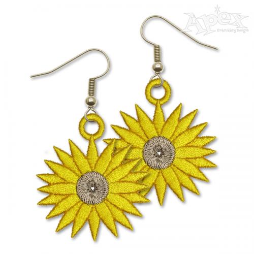 Sunflower Earrings Free Standing Lace ITH Embroidery Design