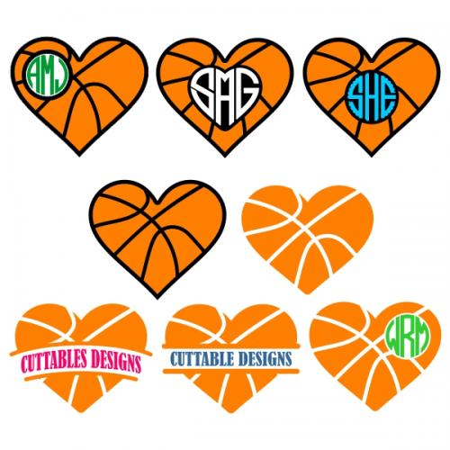 Basketball Heart Svg Cuttable Design