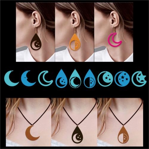 Crescent Moon Earrings SVG