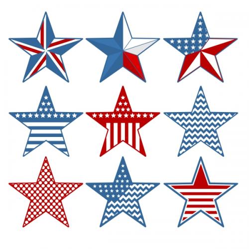 Star United States Flag Cuttable Design