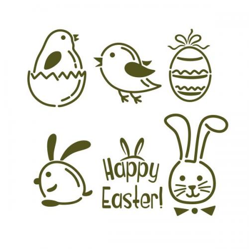 Easter Tag Pack Chick Egg Bunny SVG Cuttable Design