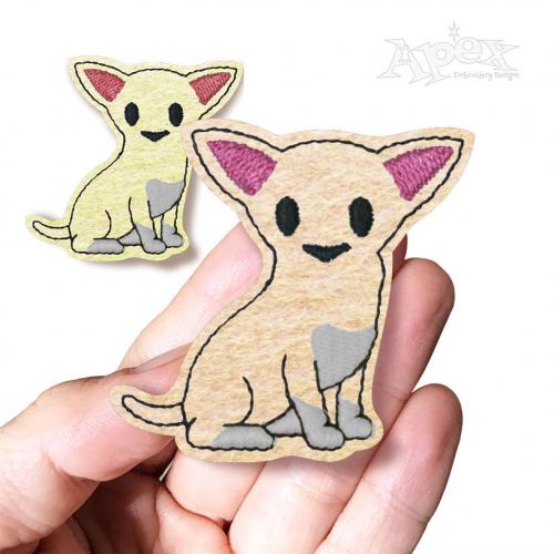 Chihuahua Dog Feltie ITH Embroidery Design
