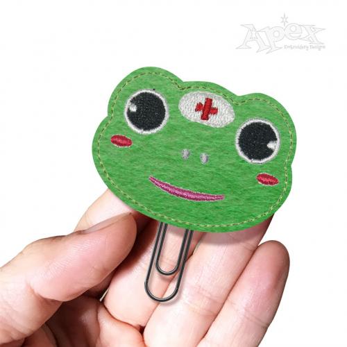 Nurse Frog Feltie In-The-Hoop ITH Embroidery Design