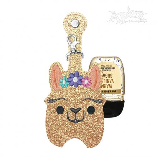 Llama Keychain & Hand Sanitizer Holder Feltie ITH In-The-Hoop Embroidery Design