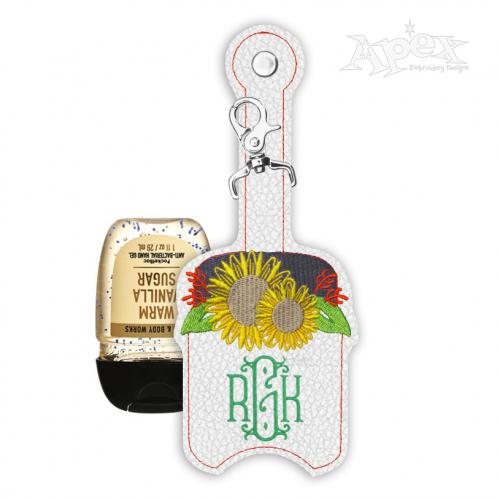 Mason Jar Sanitizer Holder Keychain Feltie ITH Embroidery Design