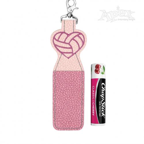 Volleyball Heart Lipstick Holder ITH Embroidery Design