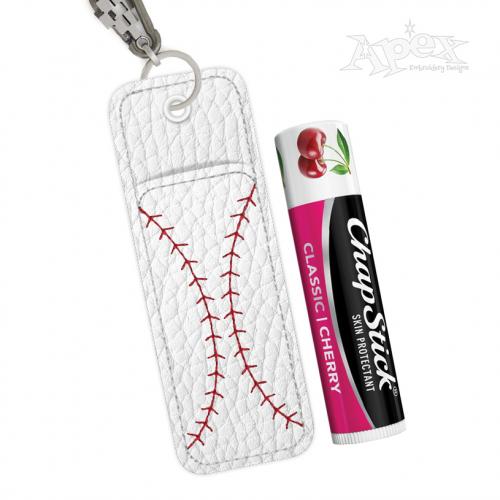  Baseball Lipstick Holder Keychain ITH Embroidery Design