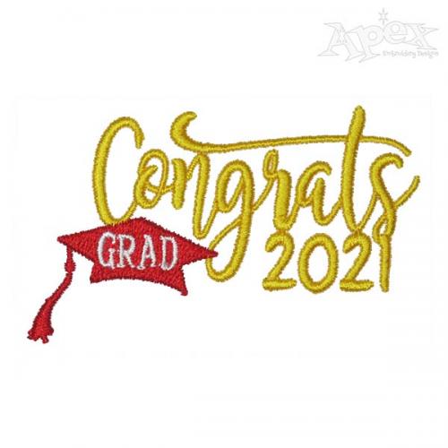 Congrats Grad 2020 2021 Embroidery Design