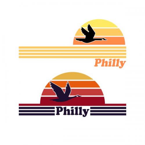 Philly Sunset Cuttable Design