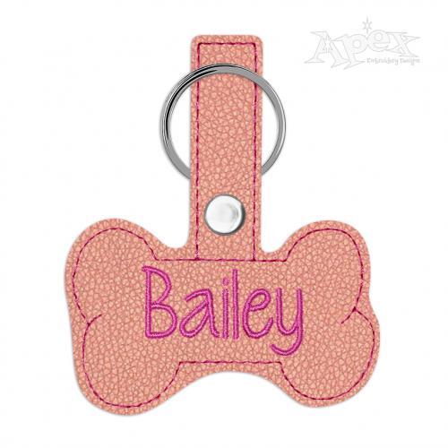 Bailey Dog Bone Feltie & Keychain ITH Embroidery Design