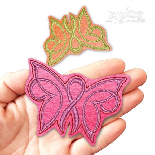 Butterfly Ribbon Feltie ITH Embroidery Design