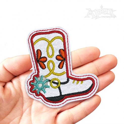 Cowboy Boot Feltie In the Hoop ITH Embroidery Design