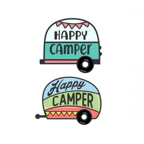 Happy Camper Trailer Cuttable Design
