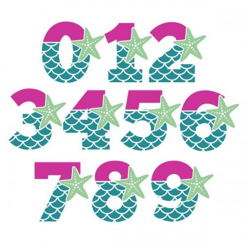 Mermaid Number Cuttable Design