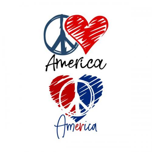 America Peace Love Cuttable Design