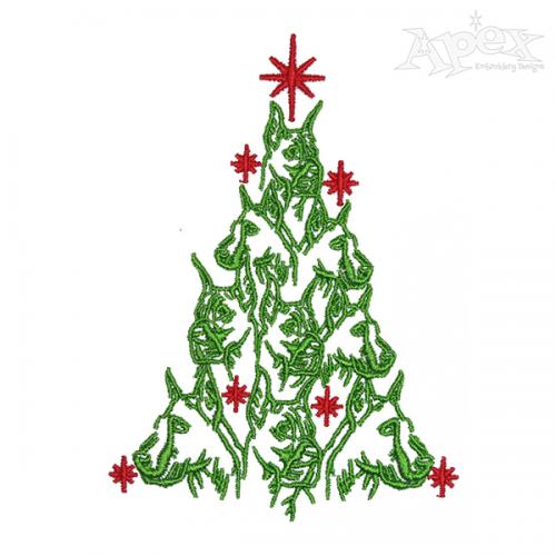 Great Dane Christmas Tree Embroidery Design