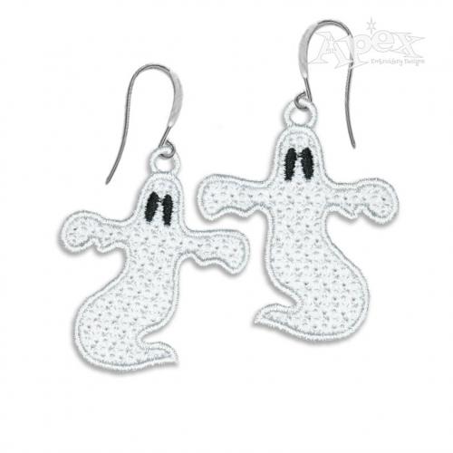 Ghost Earrings Free Standing Lace ITH Embroidery Design