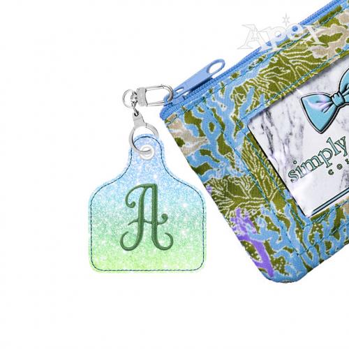 Cow Wear Tag Key Fob ITH Embroidery Design