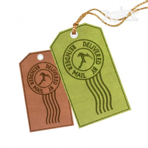 Luggage Label Gift Tag ITH Embroidery Design