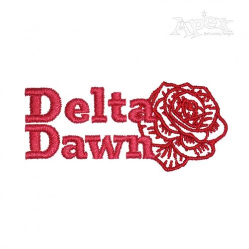 Delta Dawn Rose Embroidery Design