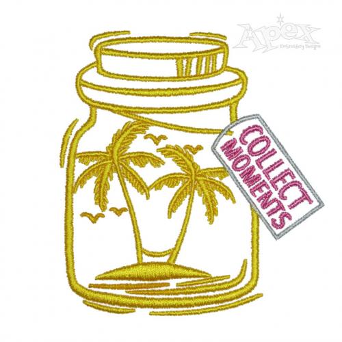 Palm Tree Jar Embroidery Design