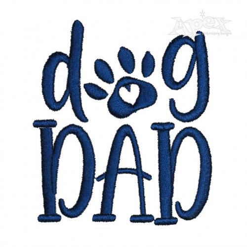 Dog Dad Paw Embroidery Design