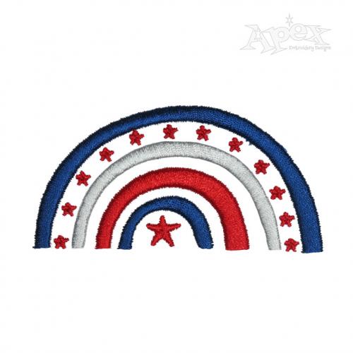 USA American Flag Rainbow Embroidery Design