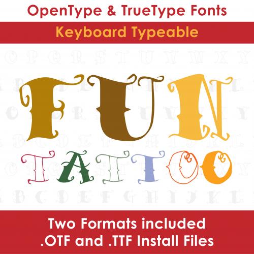 Fun Tattoo Alphabet True Type Font