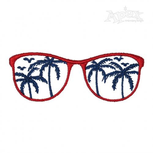 Palm Tree Sunglasses Embroidery Design