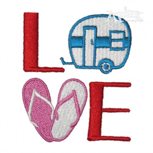 Love Camping Embroidery Design