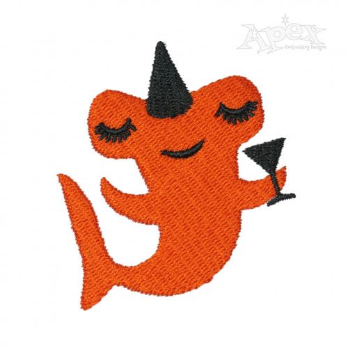 Birthday Hammerhead Shark Embroidery Design